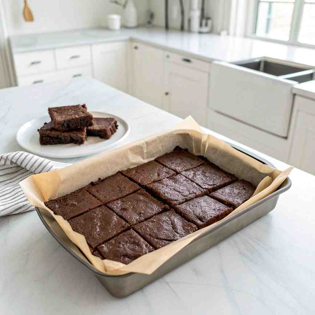 3-Ingredient Fudgy Brownies - crackly top surface and decadent chocolate interior with flake sea salt crystals