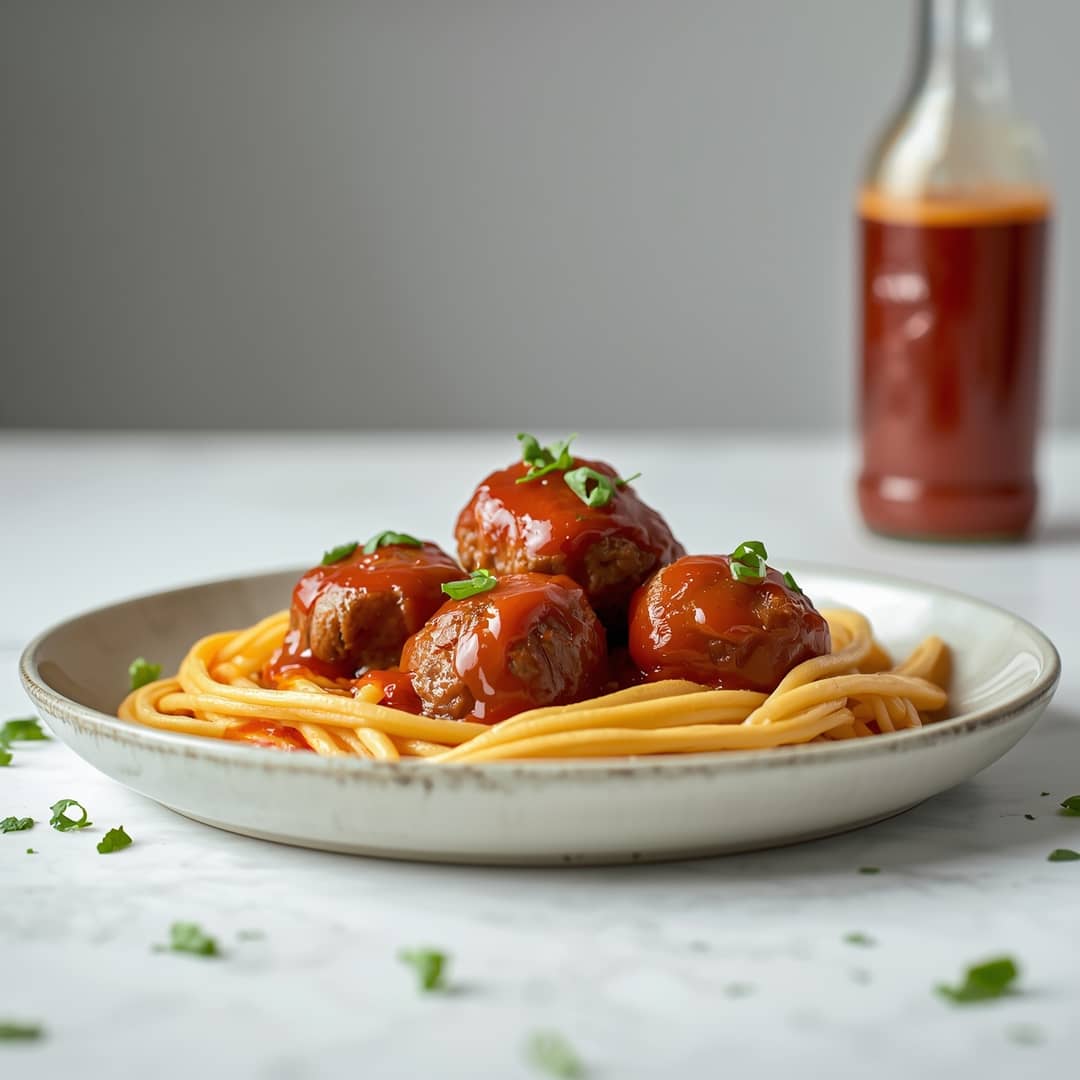 Awesome Sauce Party Meatballs - tender slow-cooked meat with deep savory glaze with fresh parsley and cracked peppercorns