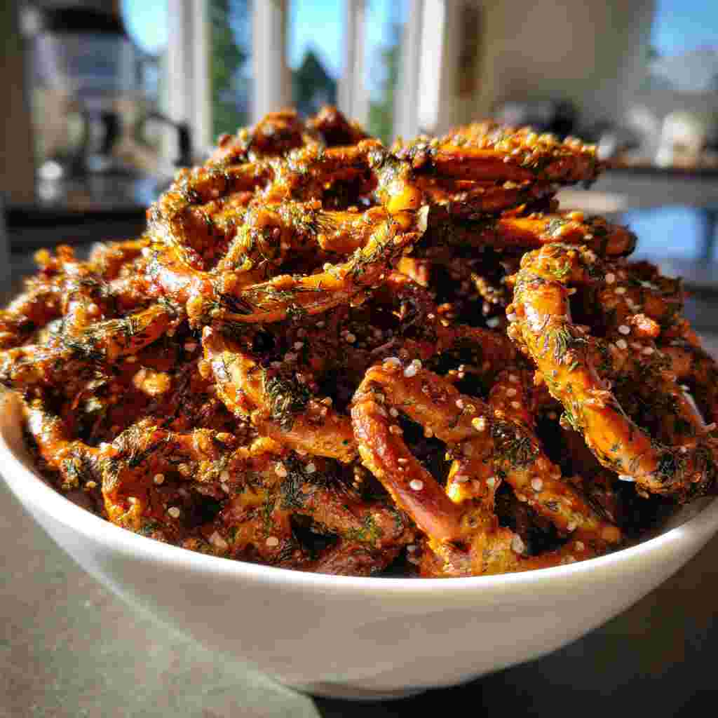 Baked Dill Pickle Pretzels - smooth creamy dipping consistency with baked bubbly top with chopped parsley and grated cheese