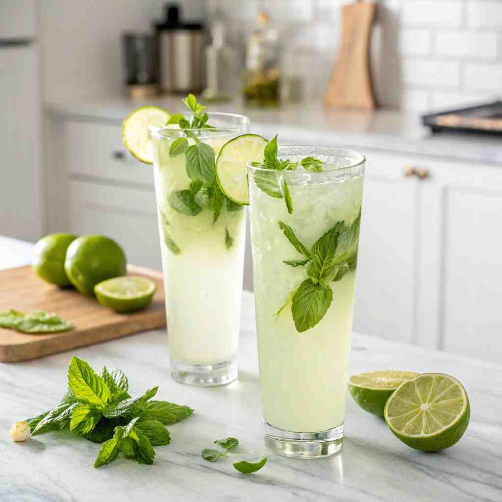 Basil Limeade Recipe - homemade dish showcasing wholesome fresh ingredients with microgreens and lemon zest