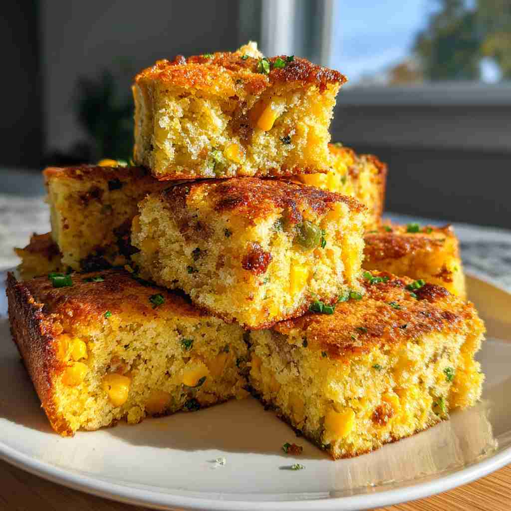 Best Creole Cornbread Recipe - tender with a light drizzle of sweet glaze