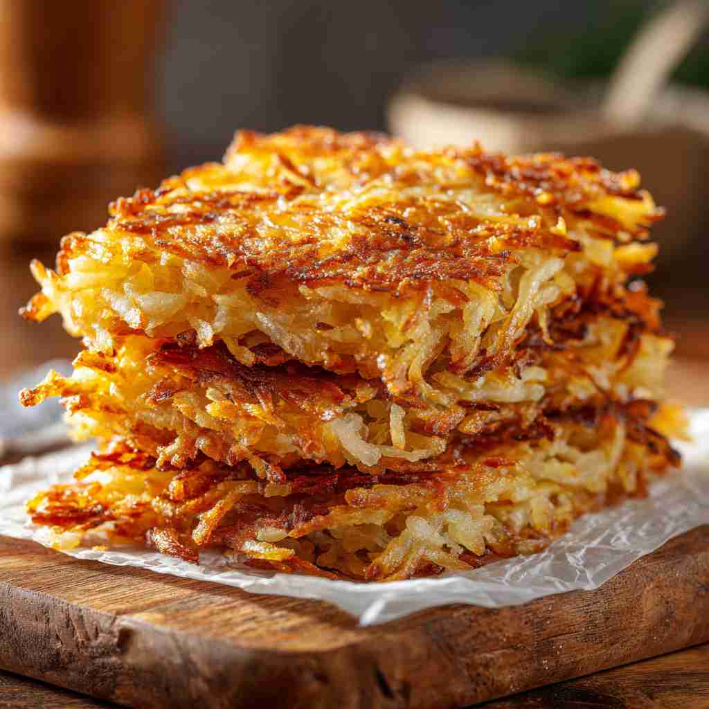 Best Crispy Hash Browns - tender with a light drizzle of sweet glaze
