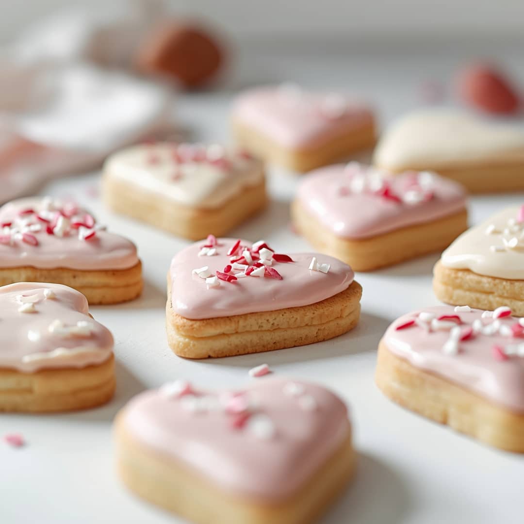 Best Frosted Heart Sugar Cookies - chewy soft-baked center and crisp edges with drizzled melted chocolate