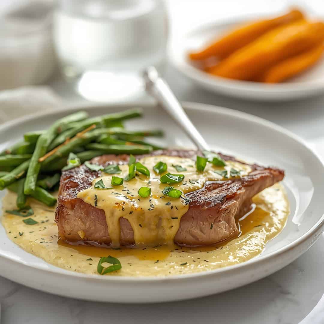 Best Garlic Butter Steak - effervescent bubbling finish over clear ice cubes with a fresh citrus wheel and fragrant mint sprig
