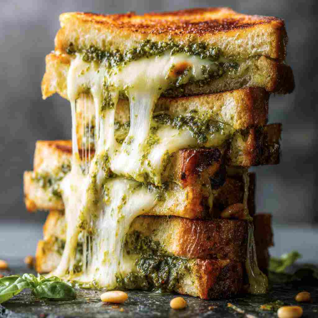 Best Pesto Grilled Cheese - tender with fresh seasonal herbs