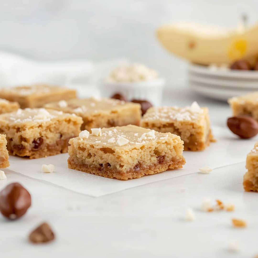 Best Sugar Cookie Bars - rich fudgy consistency with glossy chocolate finish with chopped toasted nuts