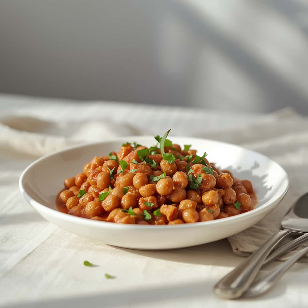 Black eyed pea casserole - homemade dish showcasing wholesome fresh ingredients with microgreens and lemon zest