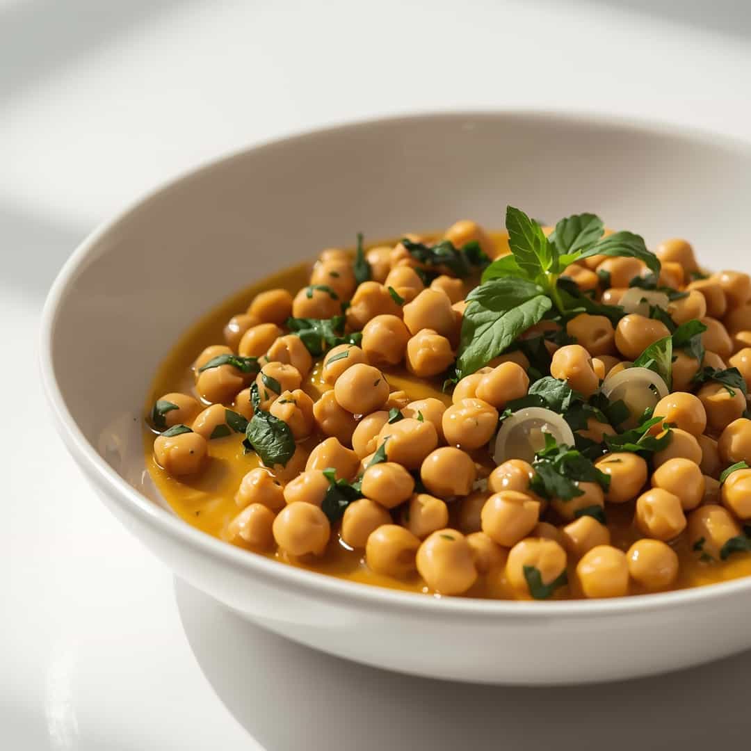 Black eyed peas curry with spinach - tender with fresh seasonal herbs