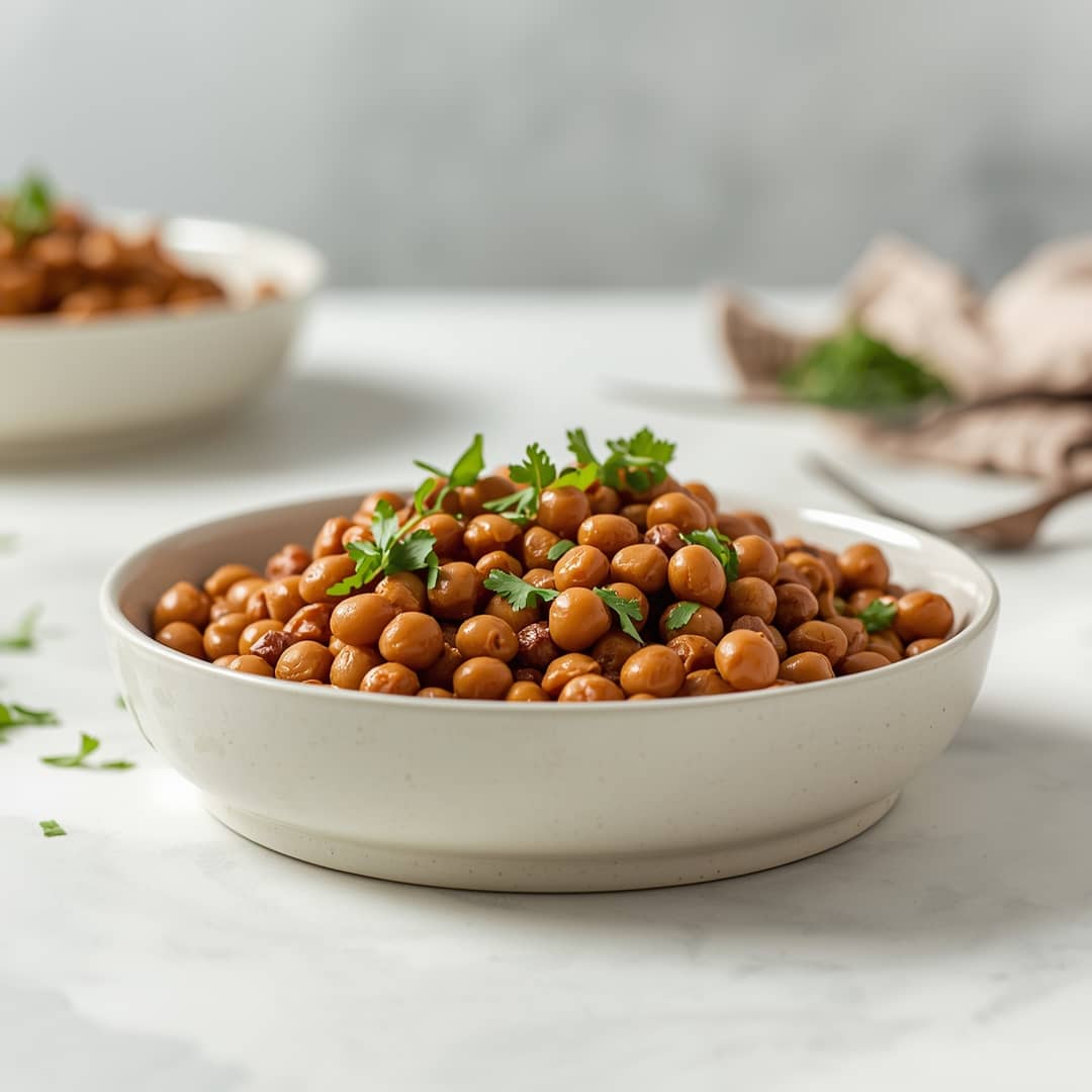 Black eyed peas recipe - homemade dish showcasing wholesome fresh ingredients with microgreens and lemon zest