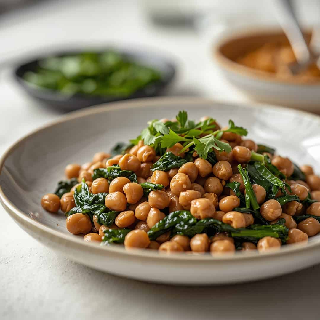 Black eyed peas with greens - tender with fresh seasonal herbs