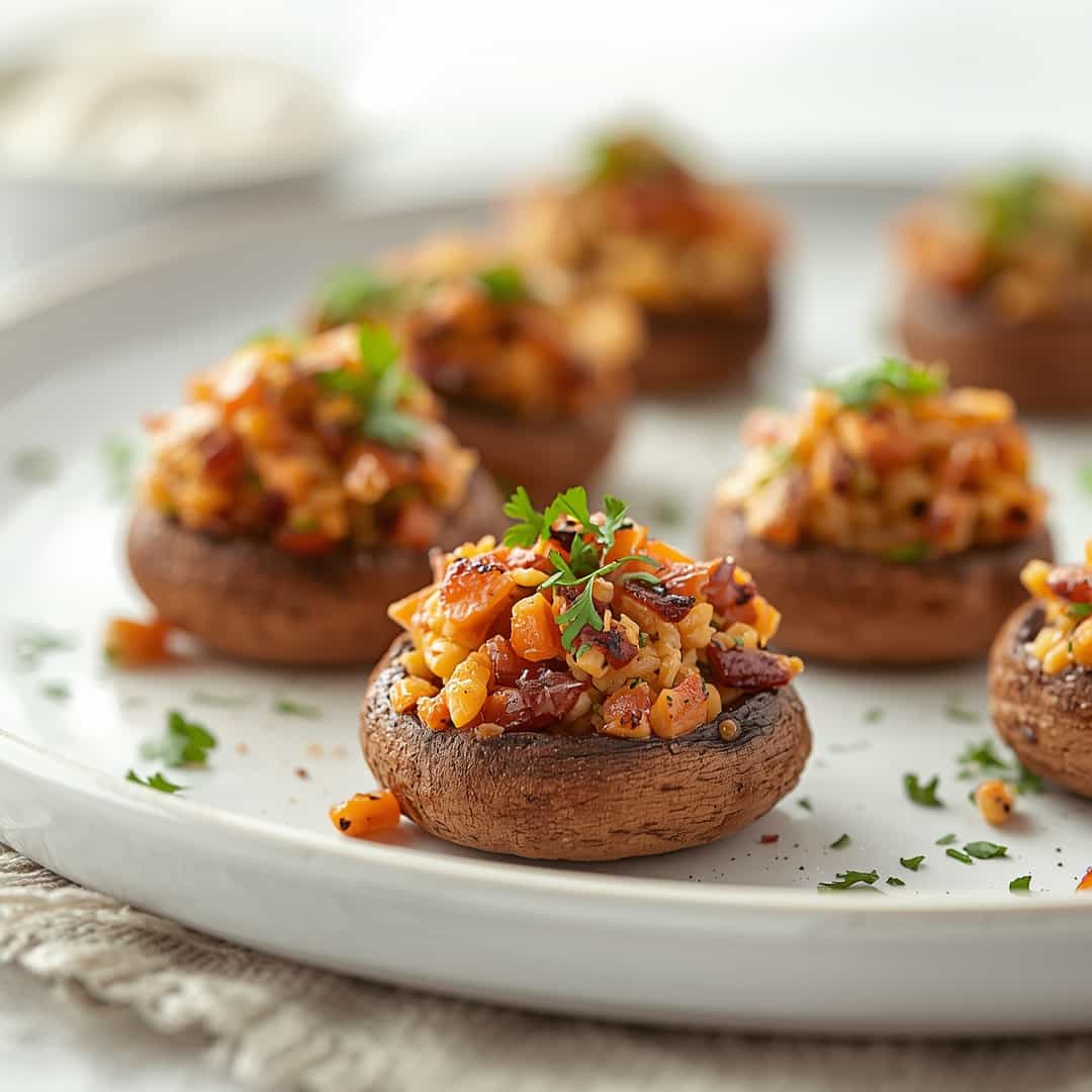Boursin Stuffed Mushrooms - tender with fresh seasonal herbs