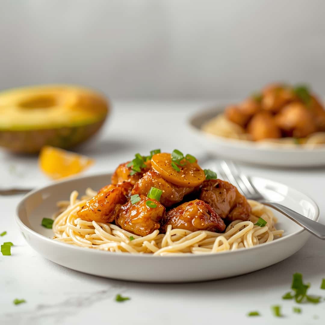 Brown Sugar Pineapple Chicken - succulent simmered chicken smothered in rich pan sauce with fresh rosemary sprigs and pan drippings