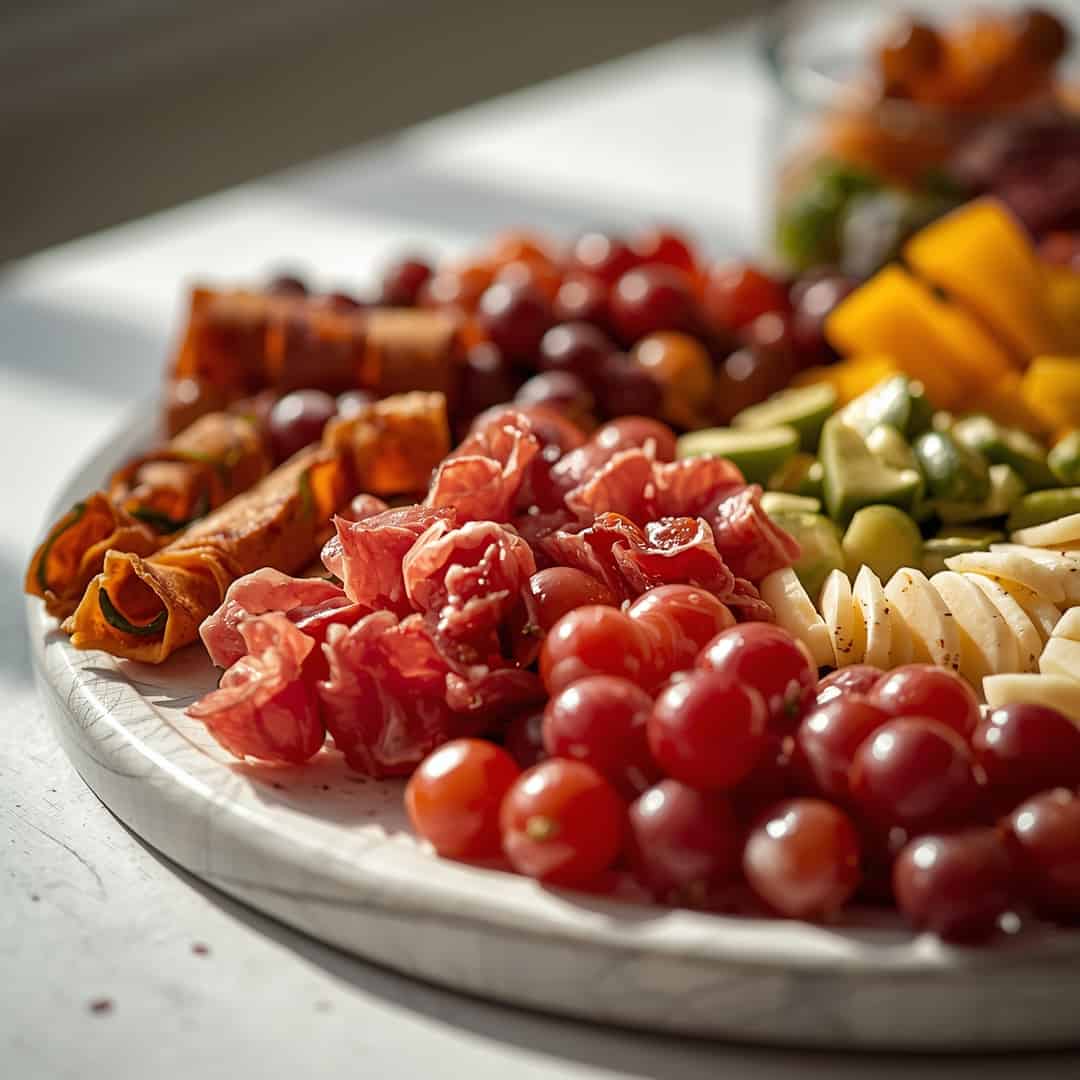 Charcuterie Board Meat Flowers - tender with fresh seasonal herbs