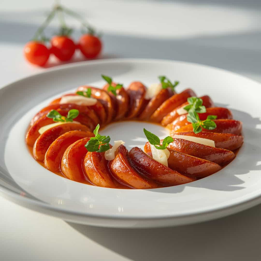 CHARCUTERIE WREATH - beautifully cooked texture with balanced colors and appetizing finish with cracked black pepper and olive oil