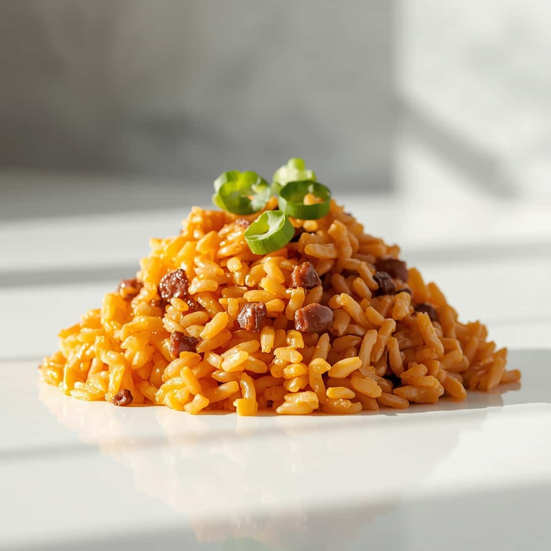 Cheesy Taco Rice - homemade dish showcasing wholesome fresh ingredients with microgreens and lemon zest