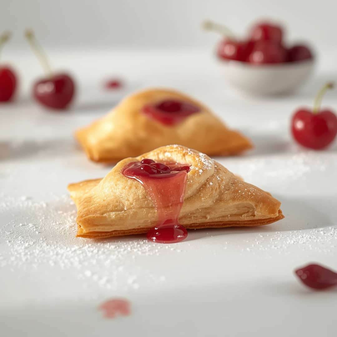 Cherry Pie Pastry Envelope - tender with a light drizzle of sweet glaze