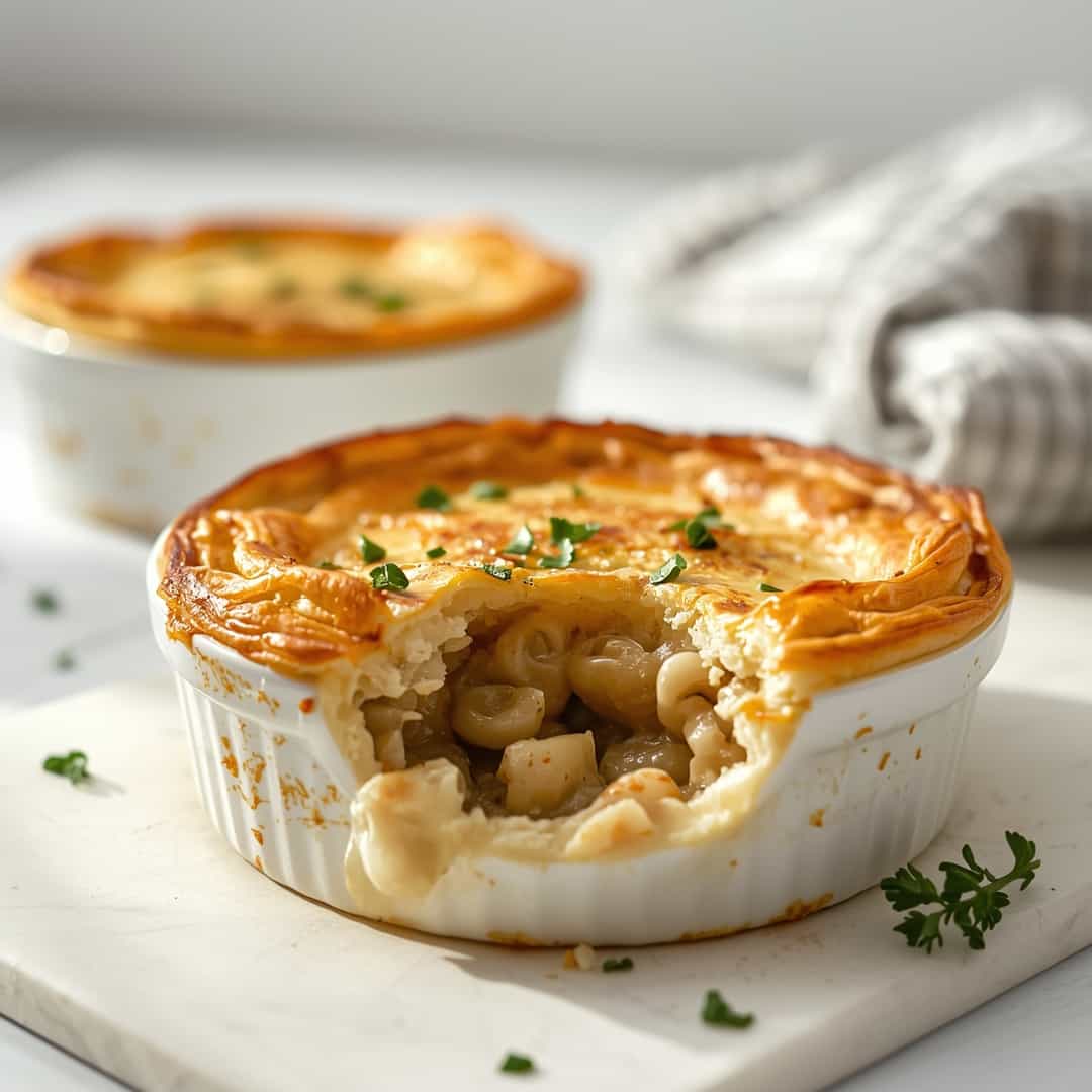 Chicken Pot Pie Recipe - moist with a dollop of whipped topping