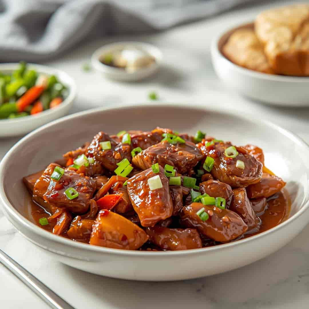 Chinese Pepper Steak with Onions - smooth creamy blended texture with rich froth with a festive straw and lime wedge