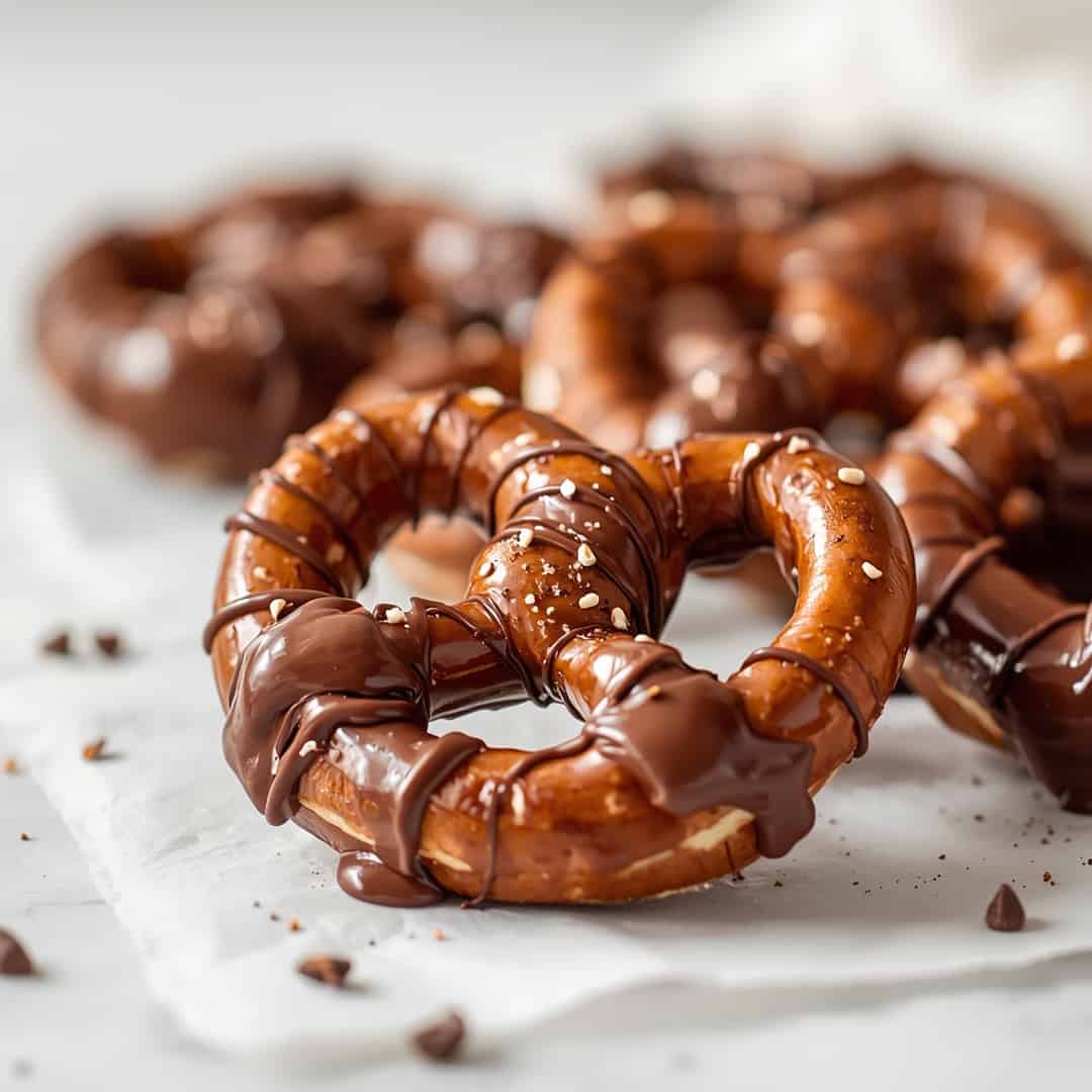 Chocolate Covered Pretzel Tutorial - smooth creamy dipping consistency with baked bubbly top with chopped parsley and grated cheese