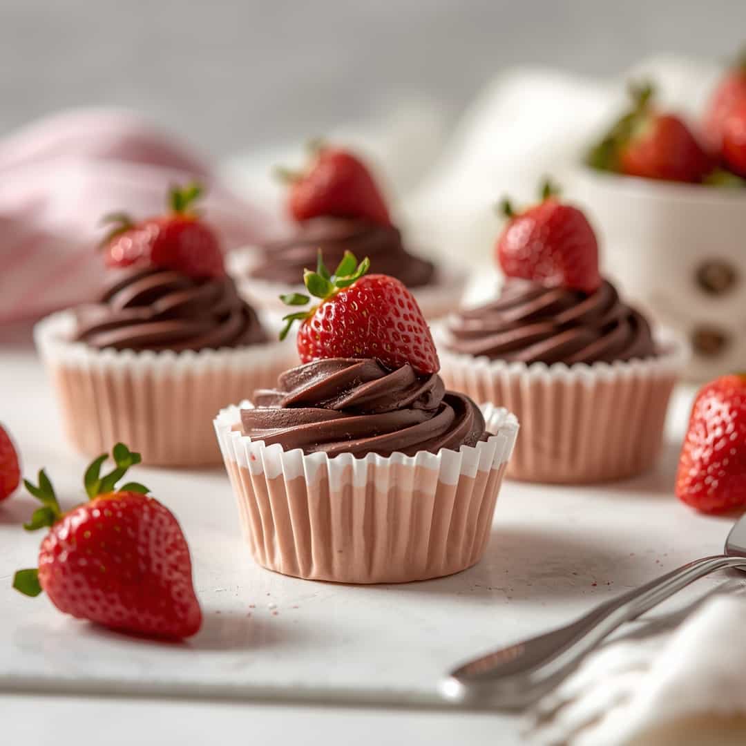 Chocolate Covered Strawberry Buttercreams - beautifully cooked texture with balanced colors and appetizing finish with cracked black pepper and olive oil