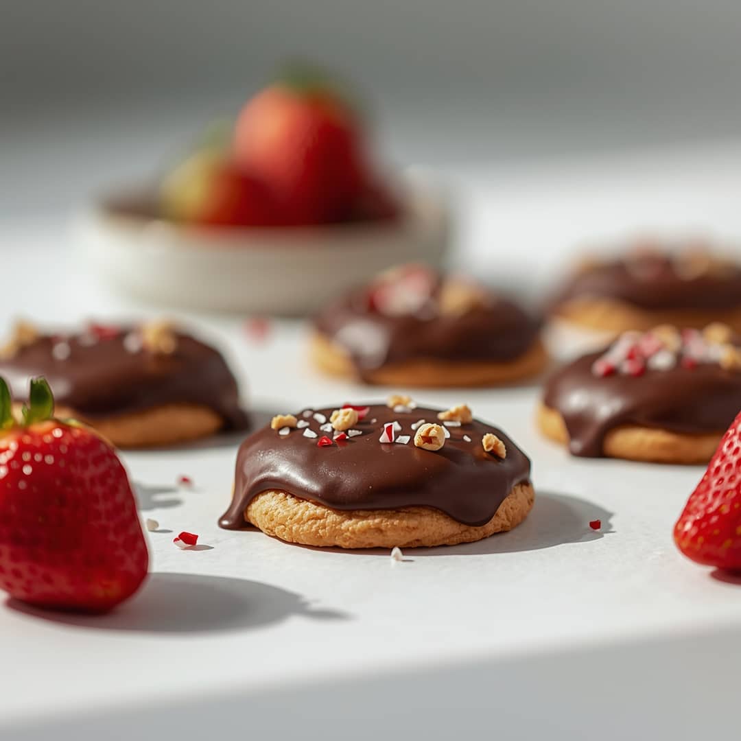 Chocolate Covered Strawberry Cookies - delicate melt-in-your-mouth crumb with colorful sprinkles