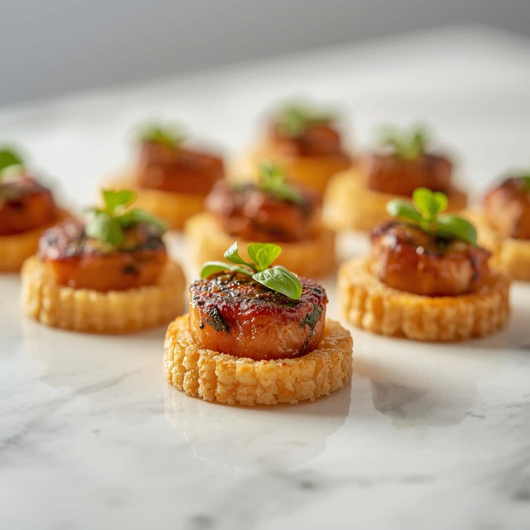 Cold Room Temp Appetizers - smooth creamy dipping consistency with baked bubbly top with chopped parsley and grated cheese
