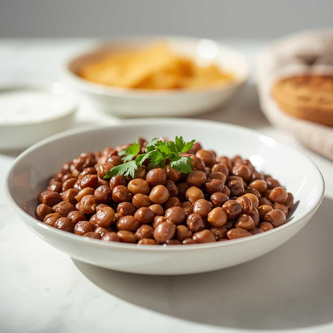 Cook frozen black eyed peas - beautifully cooked texture with balanced colors and appetizing finish with cracked black pepper and olive oil