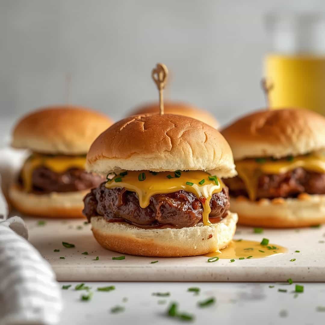 Cowboy Butter Steak Sliders - smooth creamy blended texture with rich froth with a delicate sugared rim and berry skewer