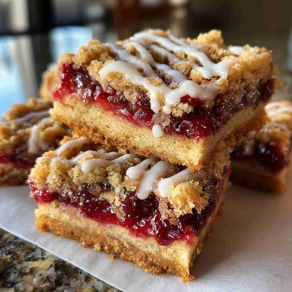 Cranberry Crumble Bars - delicate melt-in-your-mouth crumb with colorful sprinkles