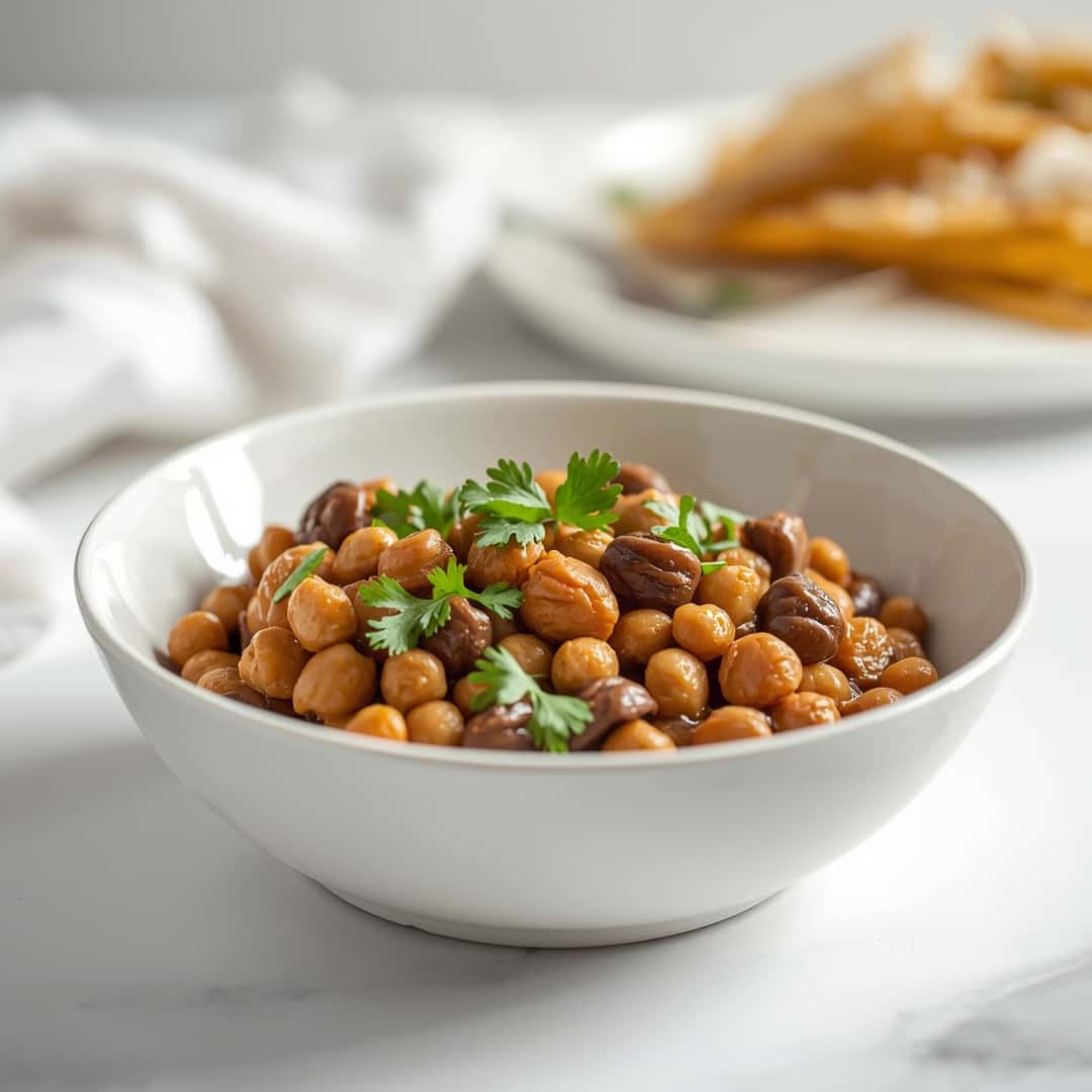 Creamy black eyed pea mushroom skillet - tender with fresh seasonal herbs
