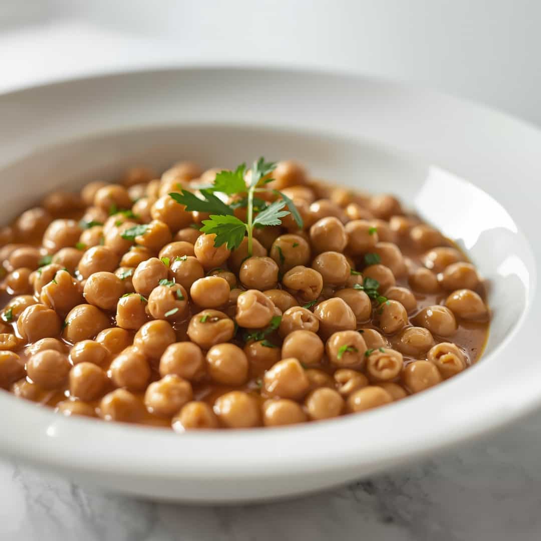 Creamy garlic black eyed pea skillet - homemade dish showcasing wholesome fresh ingredients with microgreens and lemon zest