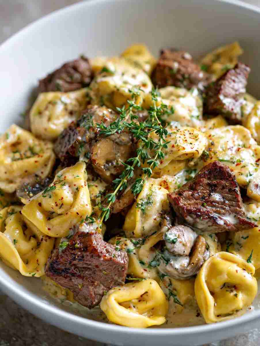 Crockpot Creamy Tortellini is pure comfort in a bowl A Story of Warmth and Home - crisp garden greens with fresh cracked pepper and lemon wedges
