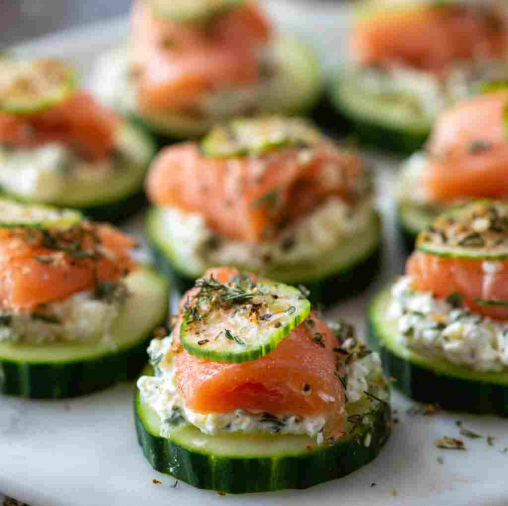 Cucumber Smoked Salmon Bites - delicate melt-in-your-mouth crumb with colorful sprinkles