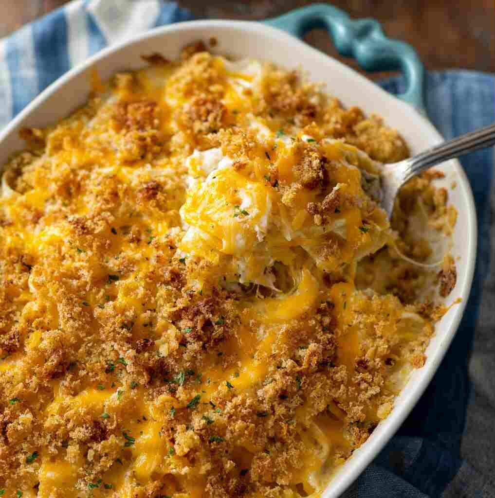 Dolly Parton 5-Ingredient Casserole - homemade dish showcasing wholesome fresh ingredients with microgreens and lemon zest