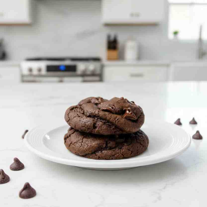Double Chocolate Chip Cookies - delicate melt-in-your-mouth crumb with colorful sprinkles