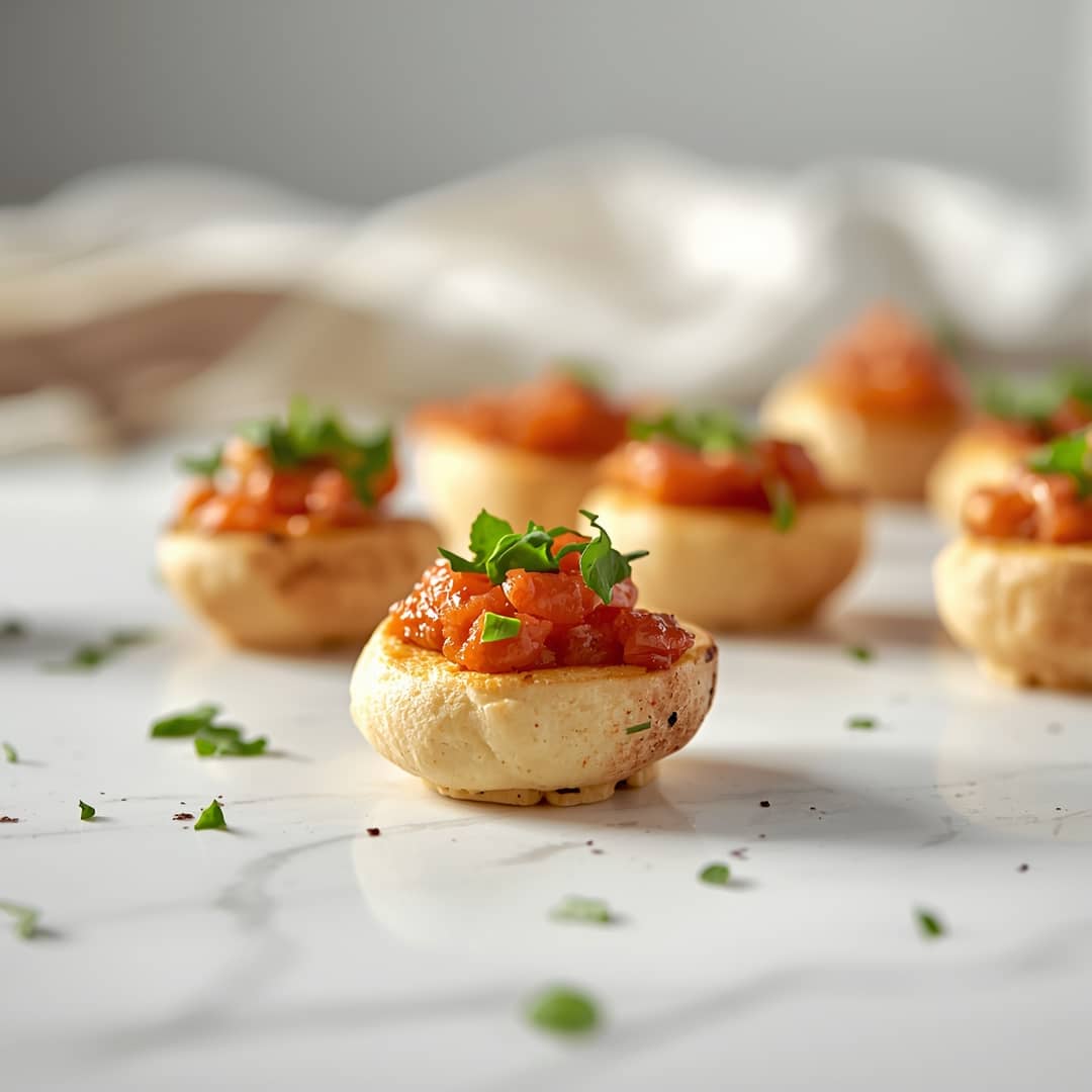 Easiest Party Appetizer - crispy golden exterior with warm flavorful filling with toasted sesame seeds and dipping bowl