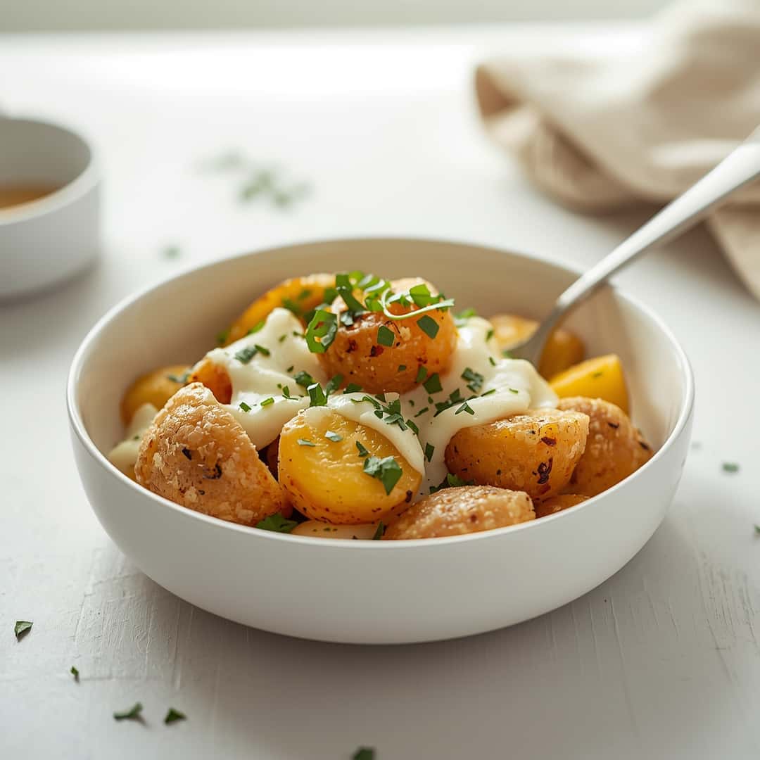 Easy Duchess Potatoes - beautifully cooked texture with balanced colors and appetizing finish with cracked black pepper and olive oil
