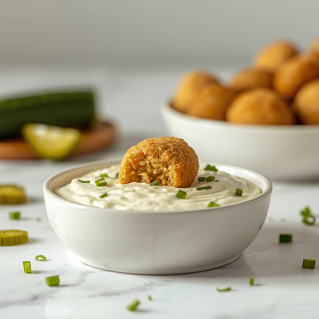 Easy Fried Pickle Dip - smooth creamy dipping consistency with baked bubbly top with chopped parsley and grated cheese