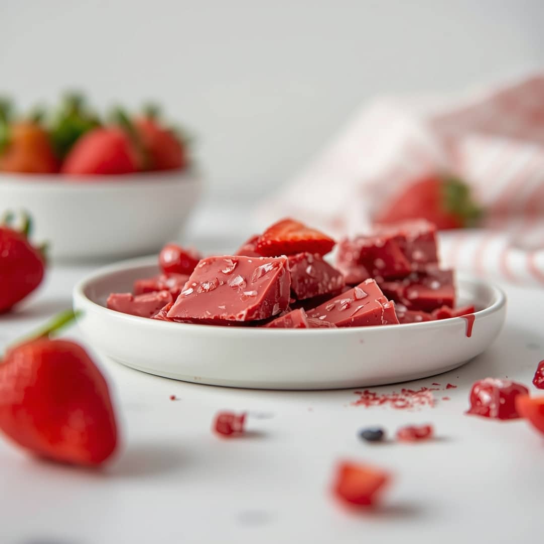 Easy Ingredient Strawberry Fudge - delicate melt-in-your-mouth crumb with colorful sprinkles
