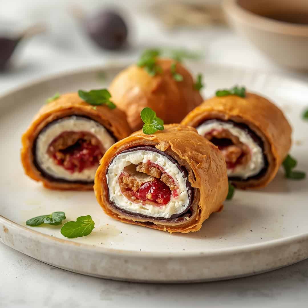 Fig and Goat Cheese Pinwheels - tender with fresh seasonal herbs