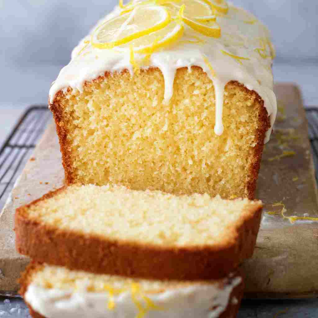 Greek Yogurt Lemon Loaf - moist with a dollop of whipped topping