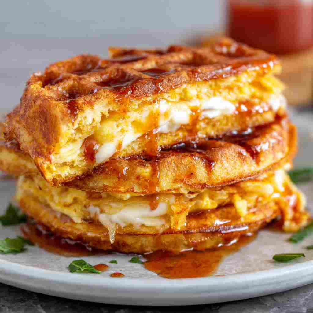 Grilled Cheese Chaffle Recipe - homemade dish showcasing wholesome fresh ingredients with microgreens and lemon zest