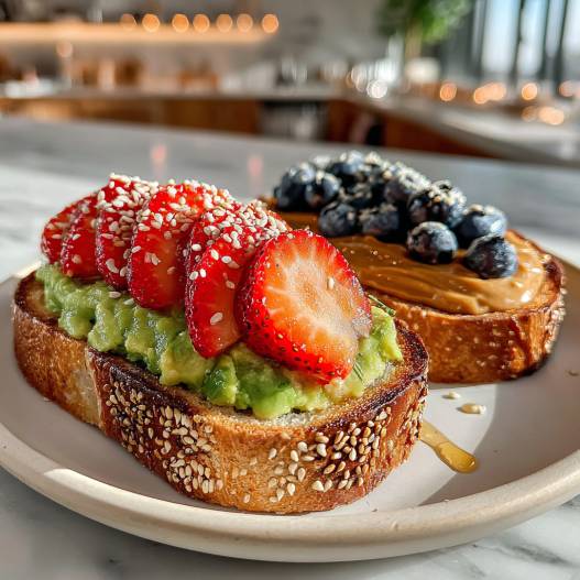 Healthy Breakfast Toast Idea For Kids and Moms - beautifully cooked texture with balanced colors and appetizing finish with cracked black pepper and olive oil