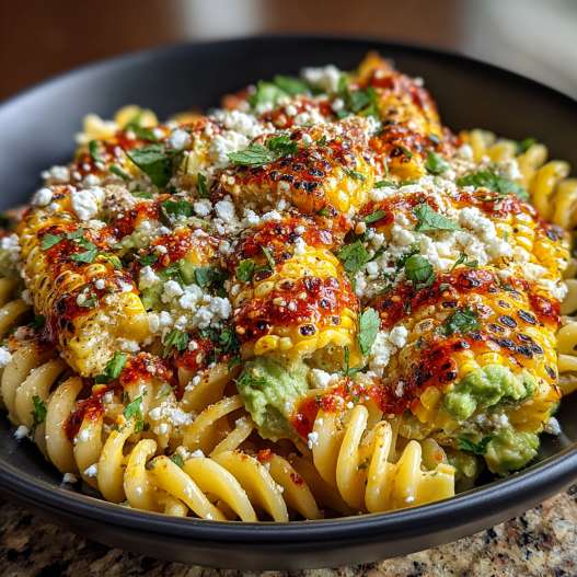 Healthy Street Corn Pasta Salad - colorful crunchy medley with radiant fresh textures with fresh cracked pepper and lemon wedges