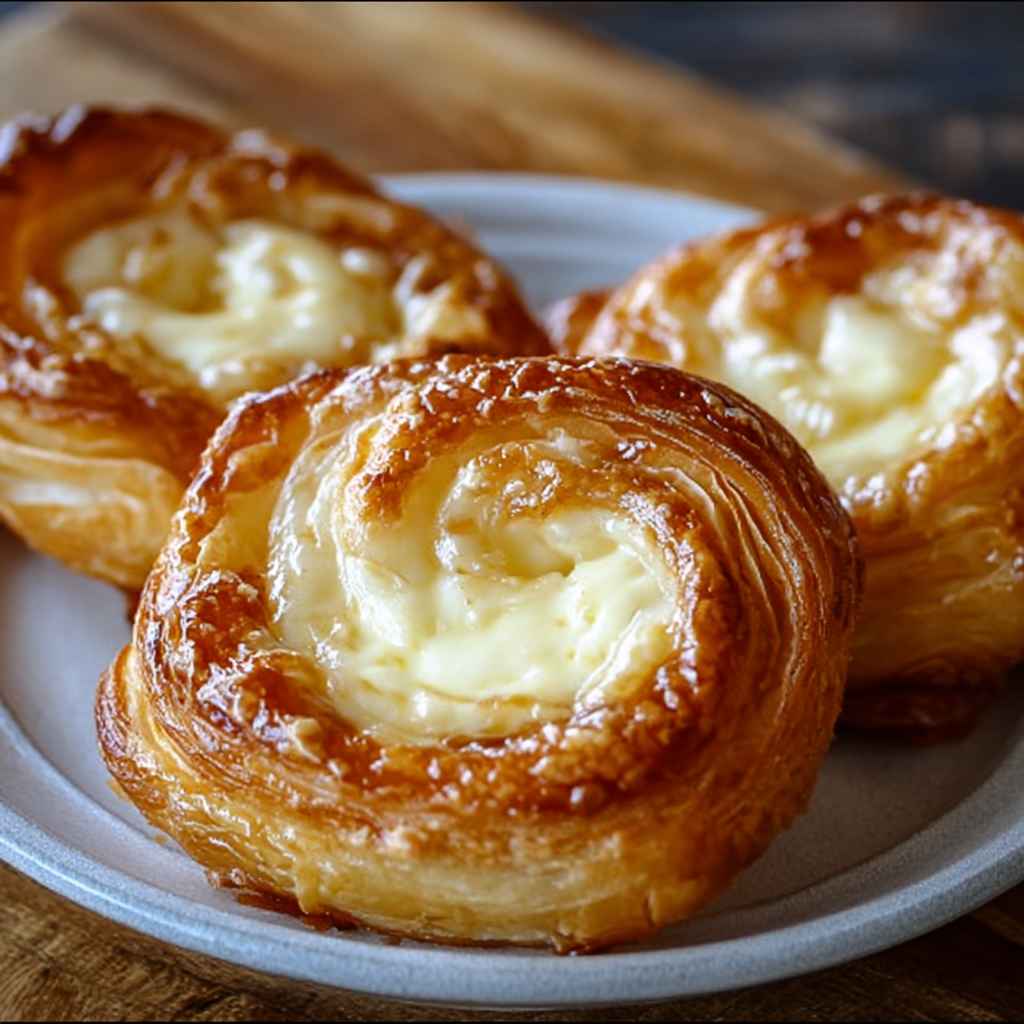 Homemade Cheese Danish Recipe - beautifully cooked texture with balanced colors and appetizing finish with cracked black pepper and olive oil