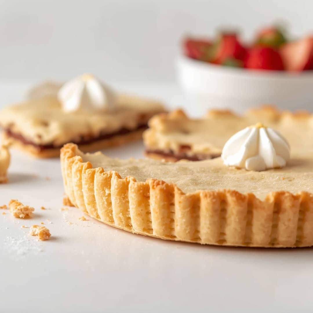 Homemade Pop Tarts Pie Crust - rich velvety layer with crisp golden edges with a delicate dusting of powdered sugar