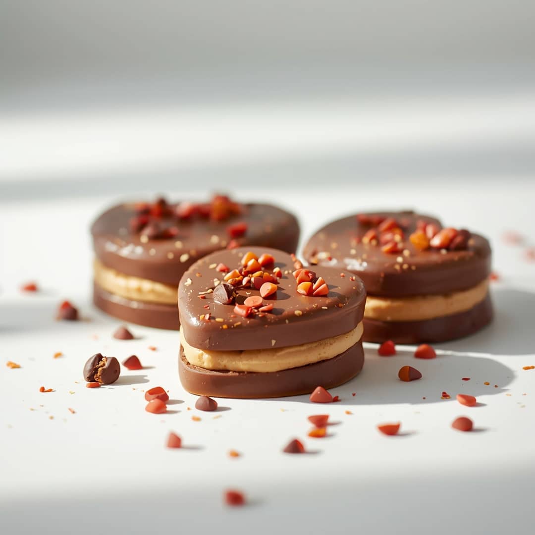Homemade Reese's Valentine's Hearts - beautifully cooked texture with balanced colors and appetizing finish with cracked black pepper and olive oil