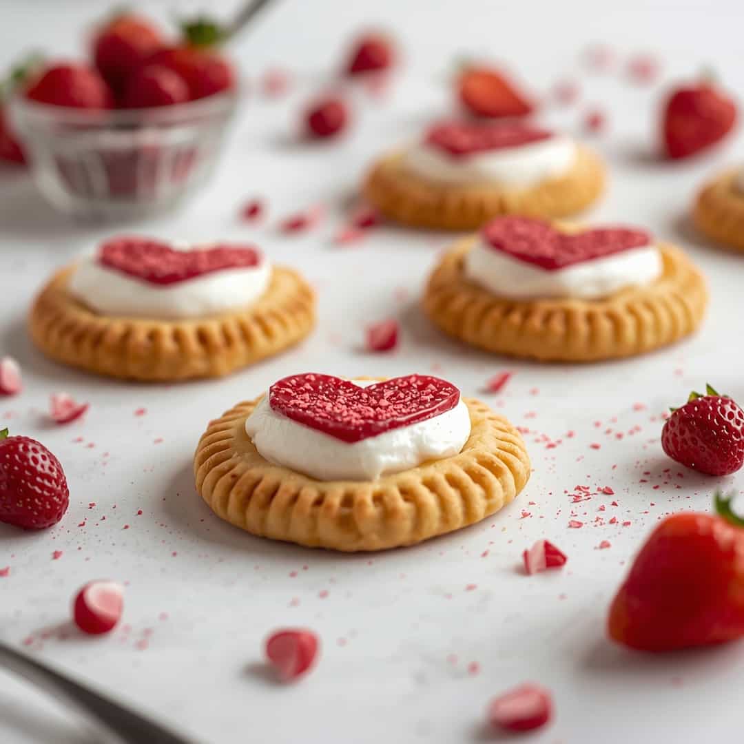 Homemade Valentine's Day Pop Tarts - tender with a light drizzle of sweet glaze