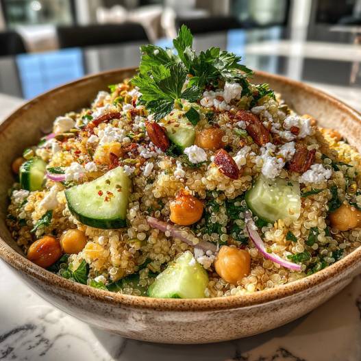 Jennifer Aniston Salad - delicate fresh leaves tossed with vibrant seasonal toppings with fresh cracked pepper and lemon wedges