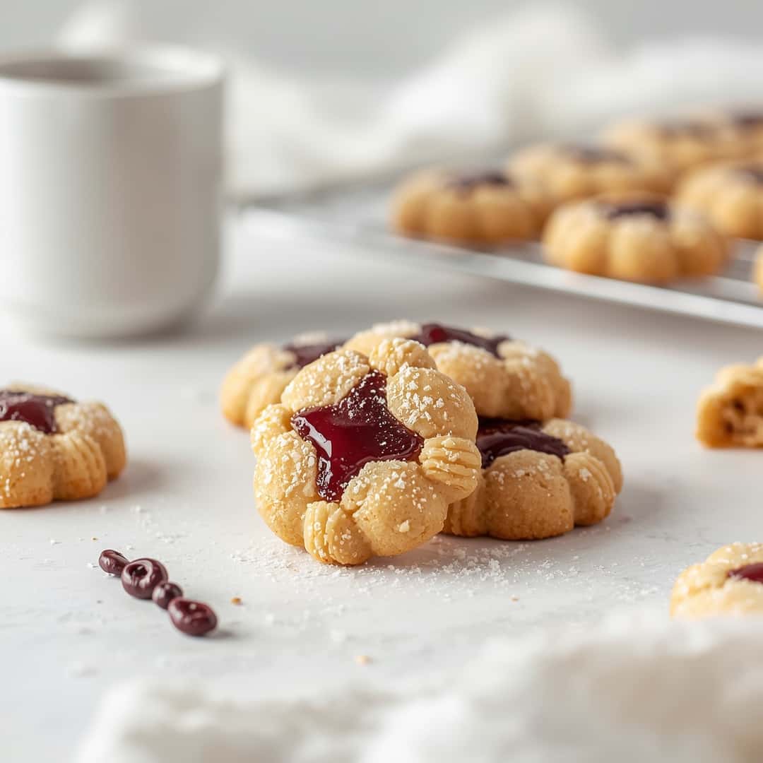 Linzer Cookies Recipe - delicate melt-in-your-mouth crumb with colorful sprinkles